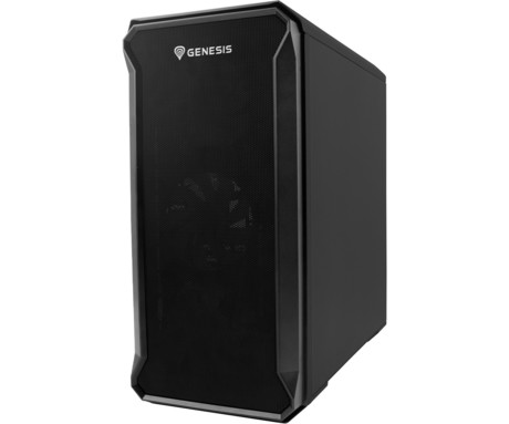 GENESIS IRID 503 V2 računalniško ohišje, Mini Tower, 2x ventilator, AIO LC do 280mm, GPU do 375mm, CPU Cooler do 163mm, MESH plošča, kaljeno steklo, filtri proti prahu, 430x210x430mm, črno