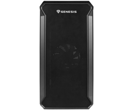 GENESIS IRID 503 V2 računalniško ohišje, Mini Tower, 2x ventilator, AIO LC do 280mm, GPU do 375mm, CPU Cooler do 163mm, MESH plošča, kaljeno steklo, filtri proti prahu, 430x210x430mm, črno