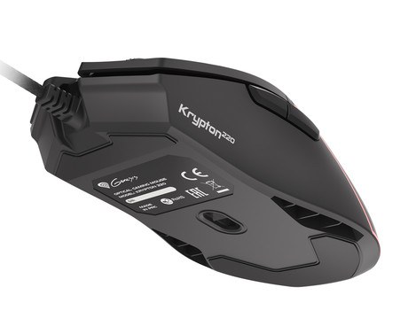 GENESIS KRYPTON 220 gaming miška, 6400DPI, RGB LED osvetlitev, 6 gumbov, spomin, programska oprema, Plug & Play, črna