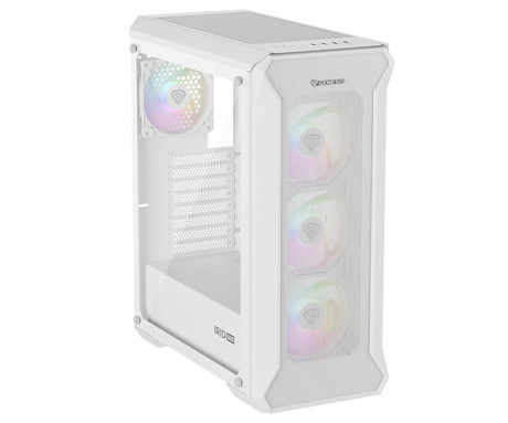 GENESIS IRID 505 ARGB V2 računalniško ohišje, Midi Tower, 4x ventilator, AIO LC do 360mm, GPU do 380mm, CPU Cooler do 165mm, MESH plošča, kaljeno steklo, ARGB LED osvetlitev, 447x220x510mm, belo