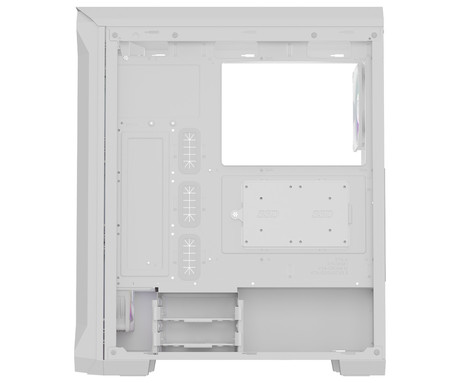 GENESIS IRID 505 ARGB V2 računalniško ohišje, Midi Tower, 4x ventilator, AIO LC do 360mm, GPU do 380mm, CPU Cooler do 165mm, MESH plošča, kaljeno steklo, ARGB LED osvetlitev, 447x220x510mm, belo