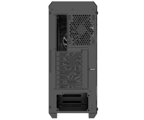 GENESIS IRID 505F računalniško ohišje, Midi Tower, 5x ventilator, AIO LC do 360mm, GPU do 380mm, CPU Cooler do 165mm, MESH plošča, kaljeno steklo, filtri proti prahu, 447x220x510mm, črno