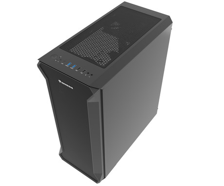 GENESIS IRID 505F računalniško ohišje, Midi Tower, 5x ventilator, AIO LC do 360mm, GPU do 380mm, CPU Cooler do 165mm, MESH plošča, kaljeno steklo, filtri proti prahu, 447x220x510mm, črno