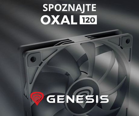 GENESIS OXAL 120 ventilator za računalnik / ohišje, univerzalni, 120mm velikost, do 1300 RPM, ultra tiho delovanje, blazinice proti vibracijam, 3-PIN konektor, črn
