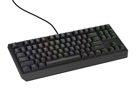 GENESIS THOR 230 TKL gaming mehanska tipkovnica, žična, RGB LED osvetlitev, Hot-Swap tehnologija, Anti-Ghosting, Outemu Red stikala, spomin, programska oprema, Plug & Play, F1-F12, črna
