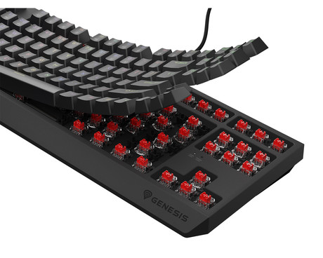 GENESIS THOR 230 TKL gaming mehanska tipkovnica, žična, RGB LED osvetlitev, Hot-Swap tehnologija, Anti-Ghosting, Outemu Red stikala, spomin, programska oprema, Plug & Play, F1-F12, črna