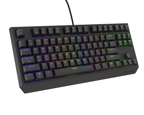 GENESIS THOR 230 TKL gaming mehanska tipkovnica, žična, RGB LED osvetlitev, Hot-Swap tehnologija, Anti-Ghosting, Outemu Red stikala, spomin, programska oprema, Plug & Play, F1-F12, črna