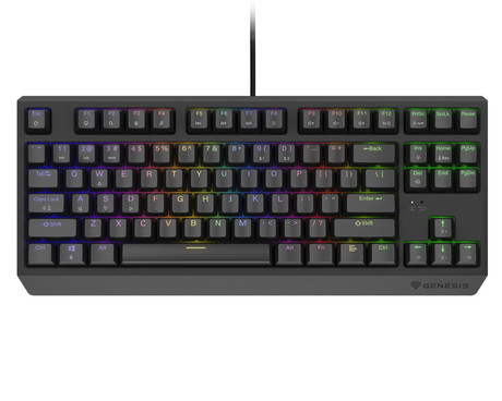 GENESIS THOR 230 TKL gaming mehanska tipkovnica, žična, RGB LED osvetlitev, Hot-Swap tehnologija, Anti-Ghosting, Outemu Red stikala, spomin, programska oprema, Plug & Play, F1-F12, črna