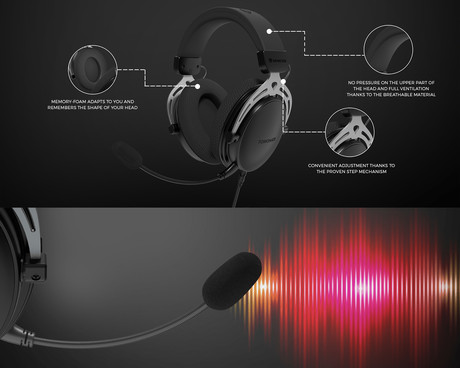 GENESIS TORON 531 naglavne slušalke, gaming / pisarniške, 2.0 STEREO zvok, snemljiv mikrofon / kabel, ultra lahka teža, univerzalna povezljivost, +dodatne ušesne blazinice, črne (Onyx Black)