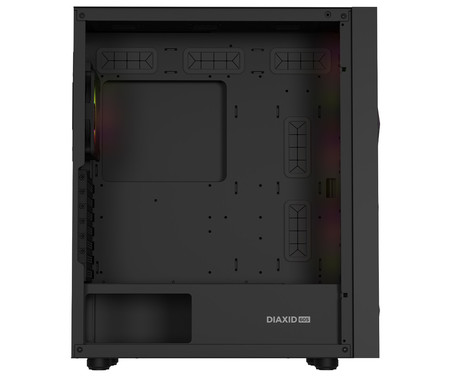 GENESIS DIAXID 605 ARGB računalniško ohišje, Midi Tower, 4x ventilator, AIO LC do 420mm, GPU do 351mm, CPU Cooler do 168mm, MESH plošča, kaljeno steklo, ARGB LED osvetlitev, 420x217x466mm, črno