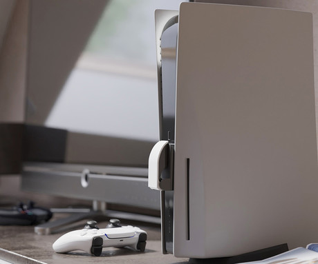 GENESIS TIN 300 polnilec za igralni plošček / gamepad za PS5, za Sony PlayStation 5, združljiv z DualSense / DualSense Edge, zložljiva oblika, USB Type-C, Plug & Play, črno-bel