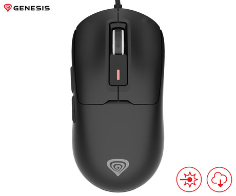 GENESIS KRYPTON 660 žična miška, gaming / pisarniška, 12.000DPI, ultra lahka teža, 6 gumbov, RGB LED osvetlitev, spomin, programska oprema, Plug & Play, 180cm kabel, črna (Onyx Black)