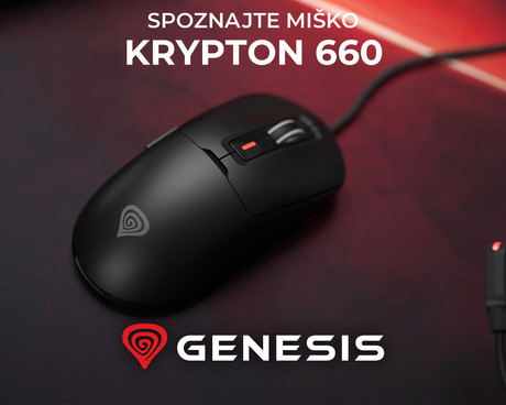 GENESIS KRYPTON 660 žična miška, gaming / pisarniška, 12.000DPI, ultra lahka teža, 6 gumbov, RGB LED osvetlitev, spomin, programska oprema, Plug & Play, 180cm kabel, črna (Onyx Black)
