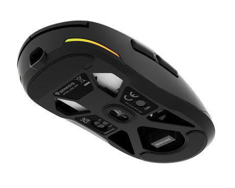 GENESIS ZIRCON 660 brezžična miška, gaming / pisarniška, 12.000DPI, USB 2.4GHz / Bluetooth / USB Type-C, 6 gumbov, polnilna baterija, spomin, programska oprema, Plug & Play, črna (Onyx Black)