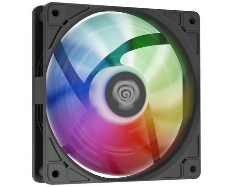 GENESIS OXAL 120 ARGB ventilator za računalnik / ohišje, univerzalni, 120mm velikost, do 1450 RPM, ultra tiho delovanje, blazinice proti vibracijam, ARGB LED osvetlitev, 3-PIN konektor, črn