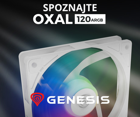 GENESIS OXAL 120 ARGB ventilator za računalnik / ohišje, univerzalni, 120mm velikost, do 1450 RPM, ultra tiho delovanje, blazinice proti vibracijam, ARGB LED osvetlitev, 3-PIN konektor, bel