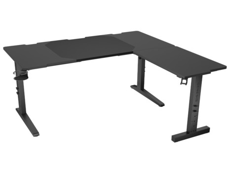 GENESIS HOLM MODULAR 160 CORNER pisarniška / gaming miza, modularna, robustna konstrukcija, nastavljiva višina, RGB LED osvetlitev, napeljava kablov, 2x držalo, 160x155x75cm, črna GENESIS HOLM MODULAR 160 CORNER pisarniška / gaming miza, modularna, robustna konstrukcija, nastavljiva višina, RGB LED osvetlitev, napeljava kablov, 2x držalo, 160x155x75cm, črna