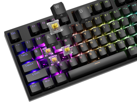 GENESIS THOR 404 gaming mehanska tipkovnica, žična, RGB LED osvetlitev, Hot-Swap tehnologija, Anti-Ghosting, Gateron Yellow Pro stikala, spomin, programska oprema, Plug & Play, F1-F12, črna