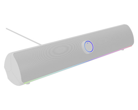 GENESIS HELIUM 312BT računalniški zvočnik / soundbar, STEREO 2.0, 10W RMS, Bluetooth 5.2, RGB LED osvetlitev, gumbi za upravljanje, USB Type-A, bel