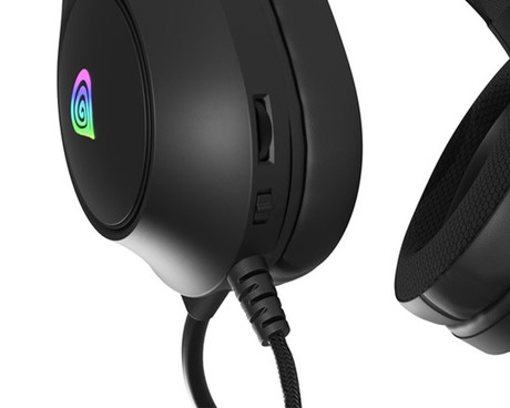 GENESIS NEON 213 naglavne slušalke, gaming / pisarniške, 2.0 STEREO zvok, mikrofon, RGB LED osvetlitev, nadzor glasnosti, gumbi za upravljanje, črne (Onyx Black)