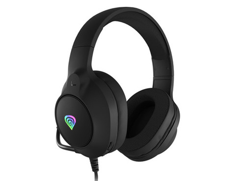 GENESIS NEON 213 naglavne slušalke, gaming / pisarniške, 2.0 STEREO zvok, mikrofon, RGB LED osvetlitev, nadzor glasnosti, gumbi za upravljanje, črne (Onyx Black)