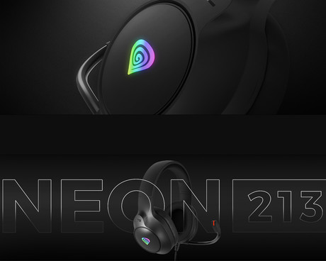 GENESIS NEON 213 naglavne slušalke, gaming / pisarniške, 2.0 STEREO zvok, mikrofon, RGB LED osvetlitev, nadzor glasnosti, gumbi za upravljanje, črne (Onyx Black)