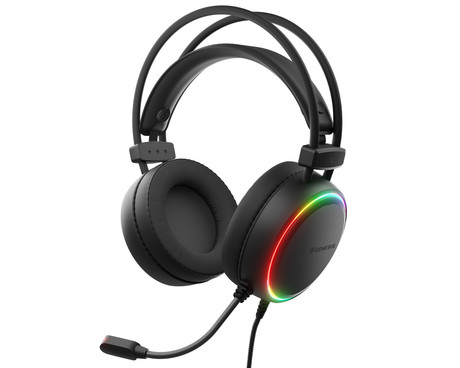GENESIS NEON 613 G2 naglavne slušalke, gaming / pisarniške, 2.0 STEREO zvok, mikrofon, RGB LED osvetlitev, nadzor glasnosti, gumbi za upravljanje, črne (Onyx Black)