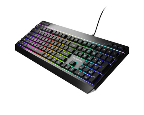 GENESIS RHOD 530 gaming membranska tipkovnica, žična, RGB LED osvetlitev, Anti-Ghosting funkcija, Non-Floating stikala / tipke, spomin, programska oprema, Plug & Play, F1-F12, črna