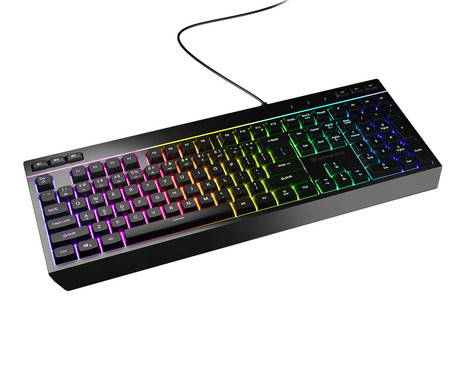 GENESIS RHOD 530 gaming membranska tipkovnica, žična, RGB LED osvetlitev, Anti-Ghosting funkcija, Non-Floating stikala / tipke, spomin, programska oprema, Plug & Play, F1-F12, črna