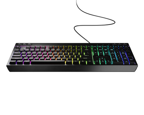 GENESIS RHOD 530 gaming membranska tipkovnica, žična, RGB LED osvetlitev, Anti-Ghosting funkcija, Non-Floating stikala / tipke, spomin, programska oprema, Plug & Play, F1-F12, črna