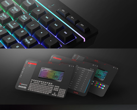 GENESIS RHOD 530 gaming membranska tipkovnica, žična, RGB LED osvetlitev, Anti-Ghosting funkcija, Non-Floating stikala / tipke, spomin, programska oprema, Plug & Play, F1-F12, črna