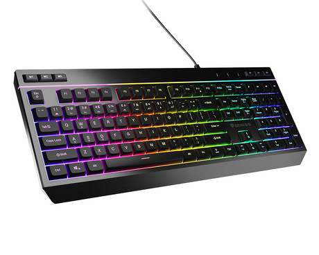 GENESIS RHOD 530 gaming membranska tipkovnica, žična, RGB LED osvetlitev, Anti-Ghosting funkcija, Non-Floating stikala / tipke, spomin, programska oprema, Plug & Play, F1-F12, črna