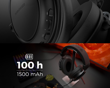 GENESIS TORON 706 brezžične naglavne slušalke, gaming / pisarniške, 2.0 STEREO zvok, USB 2.4GHz / BT / USB-C, baterija, snemljiv mikrofon, ultra lahka teža, univerzalna povezljivost, Plug&Play, črne