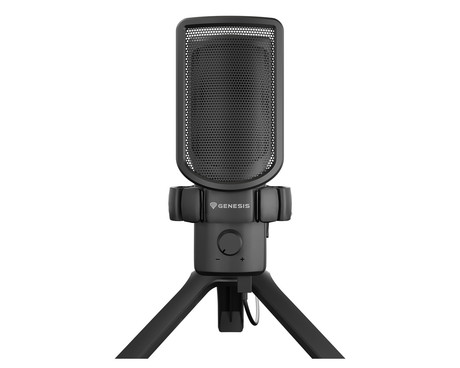 GENESIS RADIUM 250 profesionalni mikrofon, namizni / studijski, 192kHz, POP filter, gumb MUTE / GAIN, jack 3.5mm, USB Type-C, PC, RGB LED osvetlitev, črn