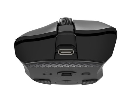GENESIS ZIRCON 880 brezžična miška, gaming / pisarniška, 12.000DPI, USB 2.4GHz / Bluetooth / USB Type-C, 6 gumbov, Kailh Optical stikala, baterija, spomin, programska oprema, stekleni drsniki, črna