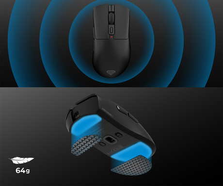 GENESIS ZIRCON 880 PRO brezžična gaming miška, 8K, 30.000DPI, USB 2.4GHz / Bluetooth / USB Type-C, 6 gumbov, Kailh Optical stikala, polnilna baterija, spomin, programska oprema, stekleni drsniki, črna