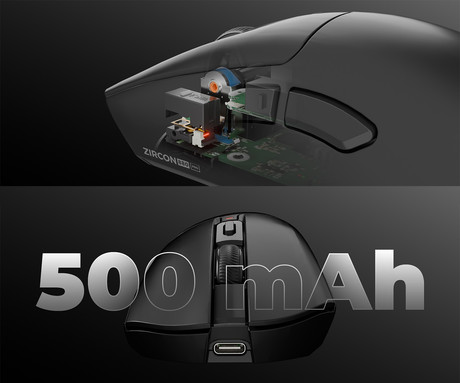 GENESIS ZIRCON 880 PRO brezžična gaming miška, 8K, 30.000DPI, USB 2.4GHz / Bluetooth / USB Type-C, 6 gumbov, Kailh Optical stikala, polnilna baterija, spomin, programska oprema, stekleni drsniki, črna