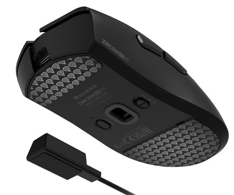 GENESIS ZIRCON 880 PRO brezžična gaming miška, 8K, 30.000DPI, USB 2.4GHz / Bluetooth / USB Type-C, 6 gumbov, Kailh Optical stikala, polnilna baterija, spomin, programska oprema, stekleni drsniki, črna