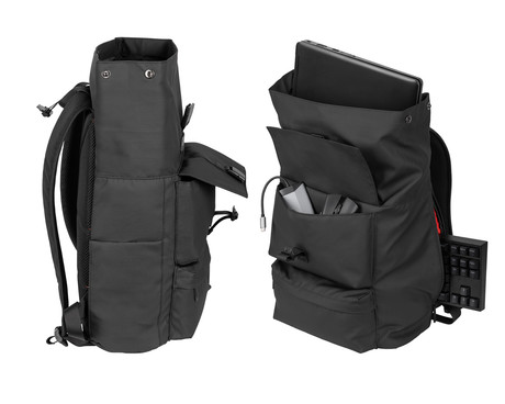 GENESIS PALLAD 320 univerzalni 2v1 nahrbtnik, za prenosnike do 16", 16L, potovalni / gaming, nastavljiv, trpežen, 6 žepov, prilagodljiv, zložljiva zasnova, vodoodporen, črn