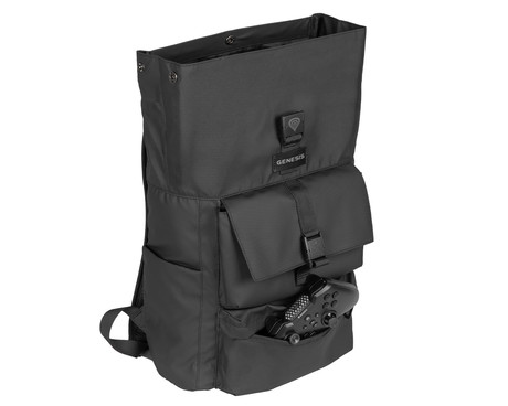 GENESIS PALLAD 320 univerzalni 2v1 nahrbtnik, za prenosnike do 16", 16L, potovalni / gaming, nastavljiv, trpežen, 6 žepov, prilagodljiv, zložljiva zasnova, vodoodporen, črn