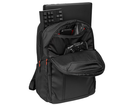GENESIS PALLAD 480 univerzalni 2v1 nahrbtnik, za prenosnike do 16", 18L, potovalni / gaming, nastavljiv, trpežen, 9 žepov, prilagodljiv, ergonomska zasnova, vodoodporen, Trolley sistem, črn