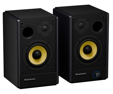 GENESIS ARSEN 402BT računalniški zvočniki, STEREO 2.0, 60W RMS, Bluetooth 5.3, 3.5" woofer + 0.75" tweeter, BassReflex funkcija, gumbi za upravljanje, RCA/Chinch, MDF les, črni (Classic Black)