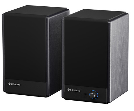 GENESIS ARSEN 402BT računalniški zvočniki, STEREO 2.0, 60W RMS, Bluetooth 5.3, 3.5" woofer + 0.75" tweeter, BassReflex funkcija, gumbi za upravljanje, RCA/Chinch, MDF les, črni (Classic Black)
