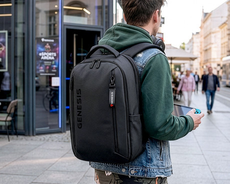 GENESIS PALLAD 510 univerzalni 2v1 nahrbtnik, za prenosnike do 17.3", 23L, potovalni / gaming, nastavljiv, trpežen, 15 žepov, prilagodljiv, ergonomska zasnova, vodoodporen, Trolley sistem, črn