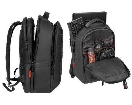 GENESIS PALLAD 510 univerzalni 2v1 nahrbtnik, za prenosnike do 17.3", 23L, potovalni / gaming, nastavljiv, trpežen, 15 žepov, prilagodljiv, ergonomska zasnova, vodoodporen, Trolley sistem, črn