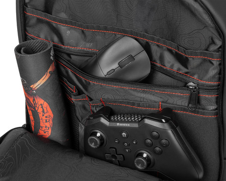 GENESIS PALLAD 510 univerzalni 2v1 nahrbtnik, za prenosnike do 17.3", 23L, potovalni / gaming, nastavljiv, trpežen, 15 žepov, prilagodljiv, ergonomska zasnova, vodoodporen, Trolley sistem, črn
