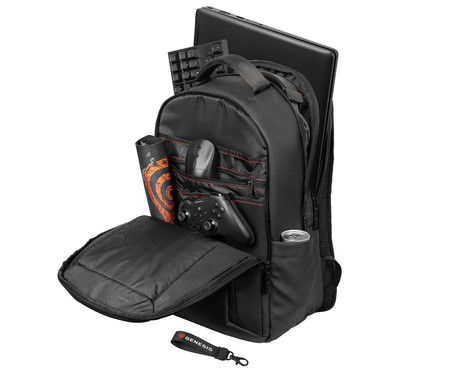 GENESIS PALLAD 510 univerzalni 2v1 nahrbtnik, za prenosnike do 17.3", 23L, potovalni / gaming, nastavljiv, trpežen, 15 žepov, prilagodljiv, ergonomska zasnova, vodoodporen, Trolley sistem, črn