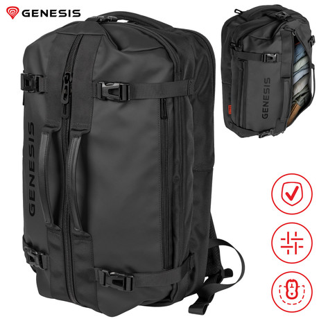 GENESIS PALLAD 570 univerzalni 2v1 nahrbtnik, za prenosnike do 17.3", 29L, potovalni / gaming, nastavljiv, trpežen, 11 žepov, prilagodljiv, ergonomska zasnova, vodoodporen, Trolley sistem, črn