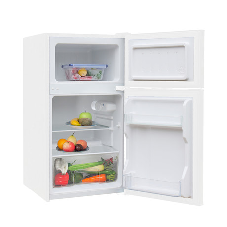 MANTA MM545D kombinirani hladilnik z zamrzovalnikom, 88L, 6-stopenjski nadzor temperature, učinkovito hlajenje, nastavljive nogice / stran odpiranja, 86.2x45.2x49.2cm, bel (Pure White)