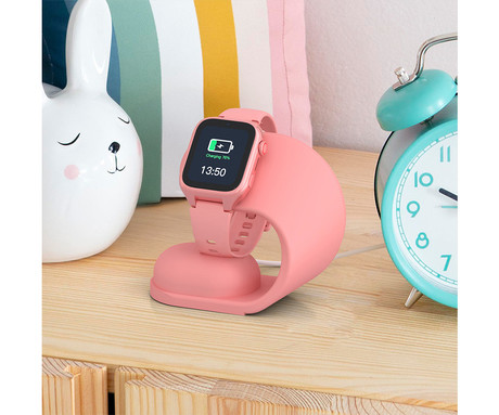 MANTA STELIO JUNIOR polnilno stojalo za otroško pametno uro, roza (Powder Pink)